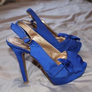 Blue Ribbon with strap high heels